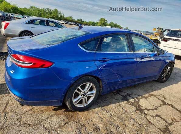3FA6P0HD8JR216246 2018 FORD FUSION Синий Задняя правая четверть