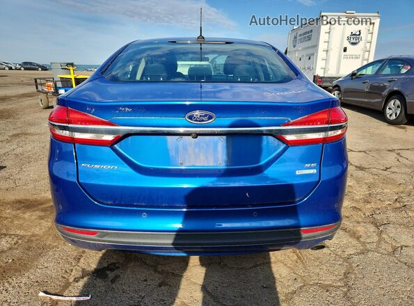 3FA6P0HD8JR216246 2018 FORD FUSION Синий Вид сзади