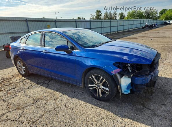 3FA6P0HD8JR216246 2018 FORD FUSION Синий Передняя правая четверть