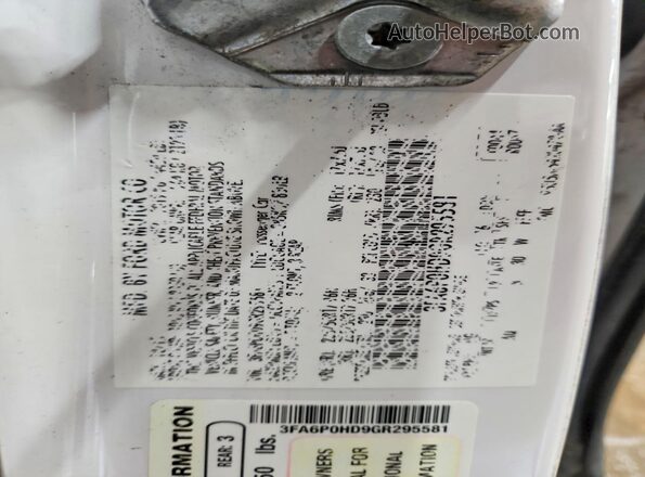 3FA6P0HD9GR295581 2016 FORD FUSION Белый Вид подкапотного пространства