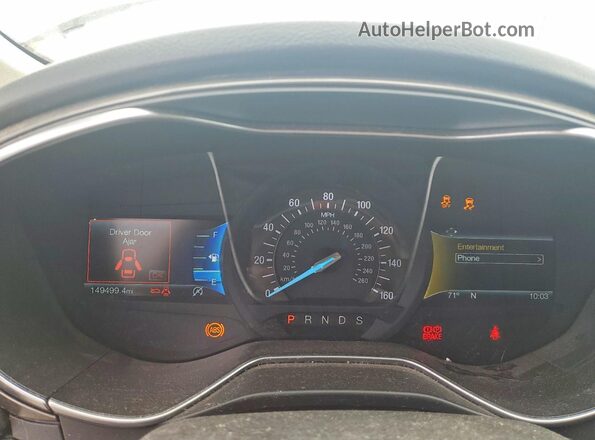 3FA6P0HD9HR275929 2017 FORD FUSION White Instrument cluster view