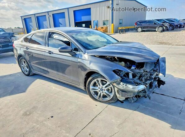3FA6P0HD9JR218054 2018 FORD FUSION Серый Передняя правая четверть