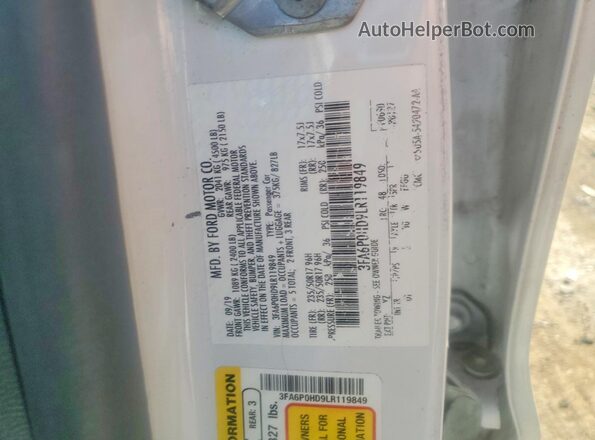 3FA6P0HD9LR119849 2020 FORD FUSION White Widok komory silnika
