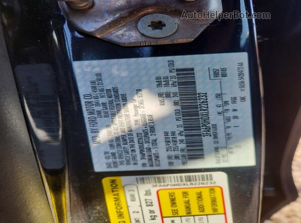 3FA6P0HDXLR226232 2020 FORD FUSION Blue Engine compartment view