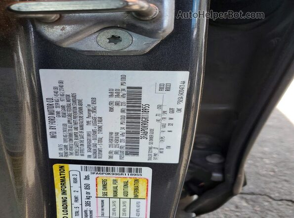 3FA6P0K90GR118955 2016 FORD FUSION Gray Շարժիչի բաժամունքի տեսք