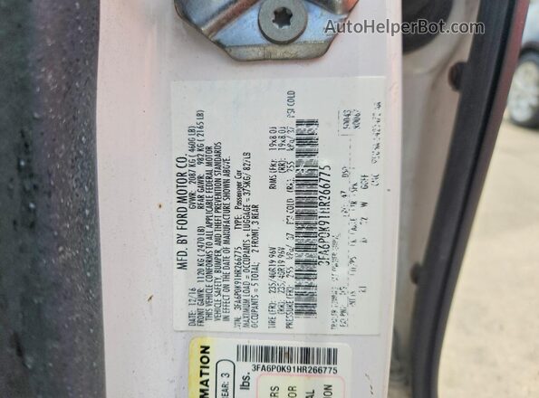 3FA6P0K91HR266775 2017 FORD FUSION White Շարժիչի բաժամունքի տեսք