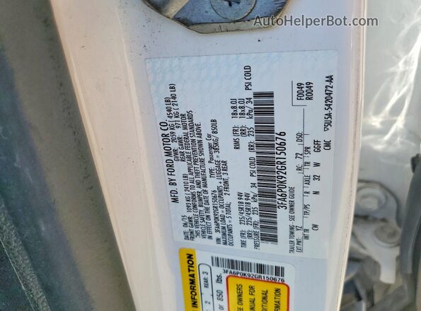 3FA6P0K92GR150676 2016 FORD FUSION White Вид підкапотного простору
