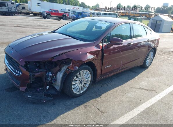 3FA6P0LU0GR350104 2016 FORD FUSION HYBRID Burgundy Передня ліва чверть