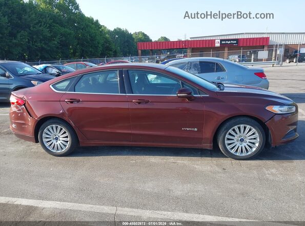 3FA6P0LU0GR350104 2016 FORD FUSION HYBRID Burgundy Вид задньої частини салону