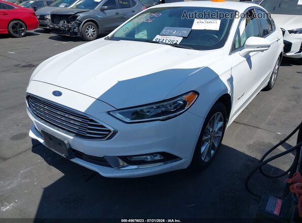 3FA6P0LU0HR409301 2017 FORD FUSION HYBRID White წინა მარცხენა ხედი სამი მეოთხედიდან