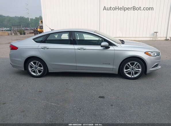 3FA6P0LU0JR254285 2018 FORD FUSION HYBRID Silver Սալոնի հետևի տեսք