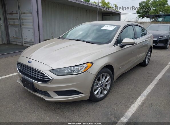 3FA6P0LU1HR385722 2017 FORD FUSION HYBRID Gold წინა მარცხენა ხედი სამი მეოთხედიდან