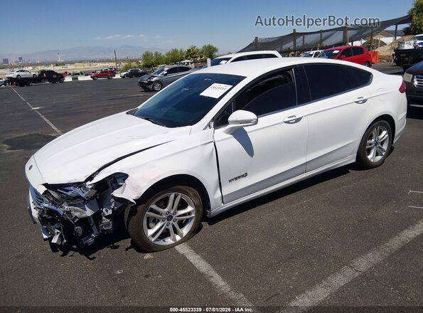 3FA6P0LU1JR261259 2018 FORD FUSION HYBRID White Przód lewy