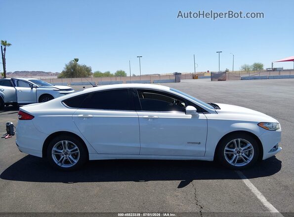 3FA6P0LU1JR261259 2018 FORD FUSION HYBRID White Widok wnętrza 360 stopni