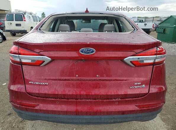 3FA6P0LU1KR154746 2019 FORD FUSION Red Rear view