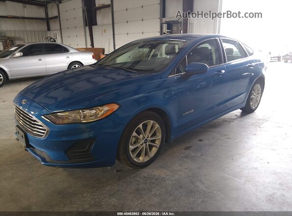 3FA6P0LU1KR223161 2019 FORD FUSION HYBRID Blue წინა მარცხენა ხედი სამი მეოთხედიდან