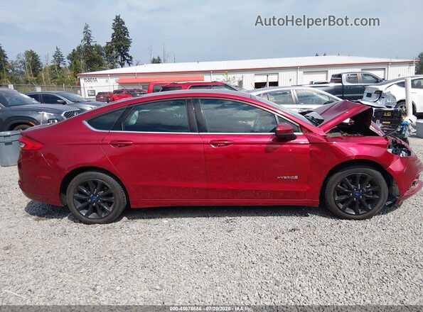 3FA6P0LU2HR326968 2017 FORD FUSION HYBRID Красный Вид задней части салона
