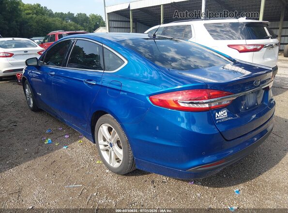 3FA6P0LU2JR140420 2018 FORD FUSION HYBRID Blue Trasero izquierdo