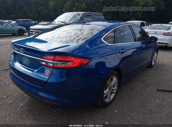 3FA6P0LU2JR140420 2018 FORD FUSION HYBRID Blue Trasero derecho