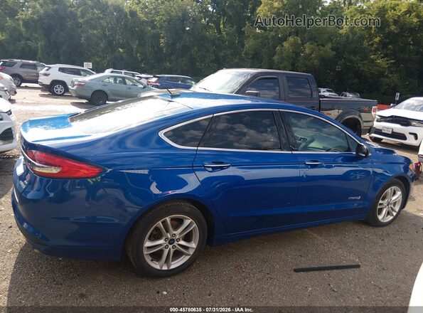 3FA6P0LU2JR140420 2018 FORD FUSION HYBRID Blue Vista interior trasera