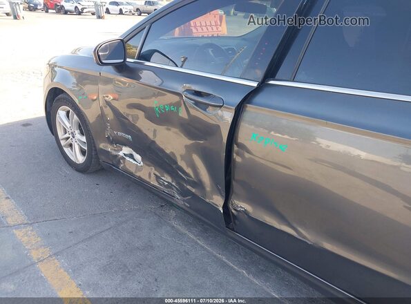 3FA6P0LU2JR196874 2018 FORD FUSION HYBRID Gray 