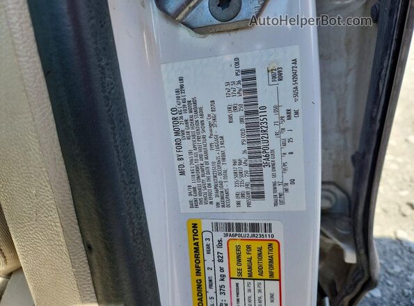 3FA6P0LU2JR235110 2018 FORD FUSION White Вид підкапотного простору