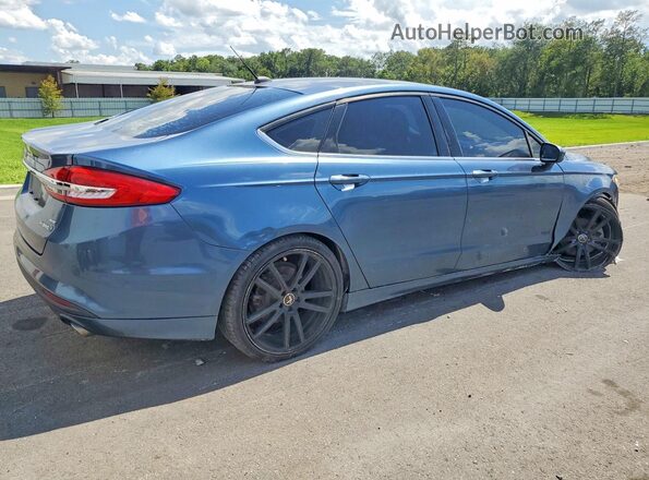 3FA6P0LU2JR241893 2018 FORD FUSION Синий Задняя правая четверть