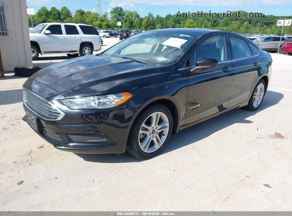 3FA6P0LU2JR258077 2018 FORD FUSION HYBRID Black Առջևի ձախ երեք քառորդ տեսարան