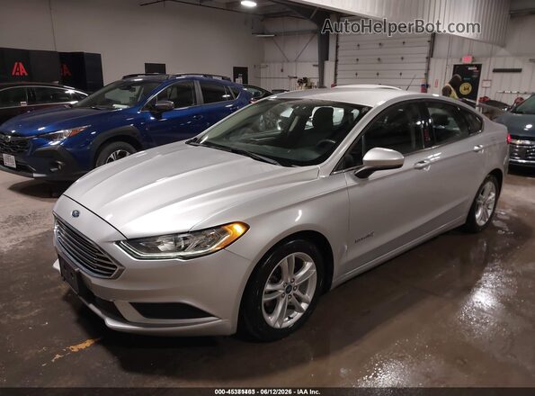 3FA6P0LU2JR258080 2018 FORD FUSION HYBRID Silver Առջևի ձախ երեք քառորդ տեսարան