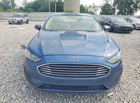 3FA6P0LU2KR103062 2019 FORD FUSION Blue Вид спереду