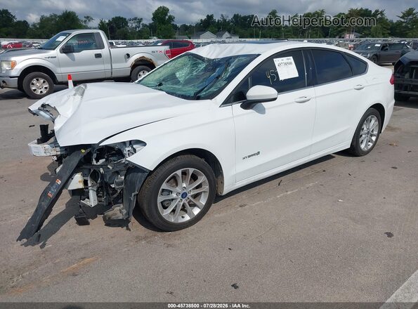 3FA6P0LU2KR120704 2019 FORD FUSION HYBRID White Առջևի ձախ երեք քառորդ տեսարան