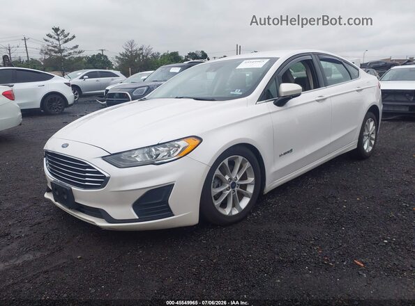 3FA6P0LU2KR192096 2019 FORD FUSION HYBRID White Առջևի ձախ երեք քառորդ տեսարան