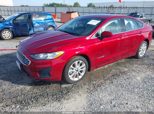 3FA6P0LU2KR204165 2019 FORD FUSION HYBRID Maroon Front left