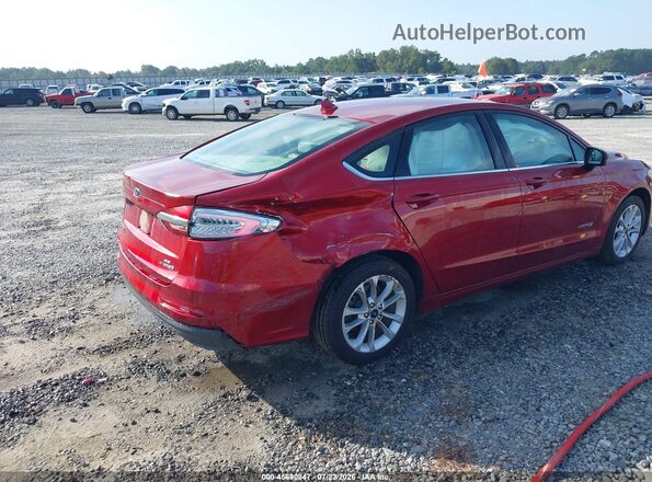3FA6P0LU2KR204165 2019 FORD FUSION HYBRID Maroon Rear right