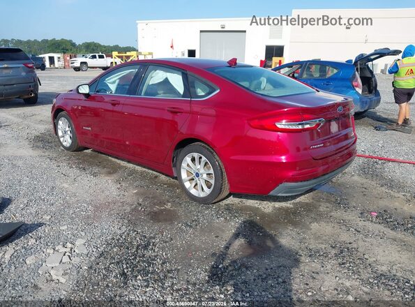 3FA6P0LU2KR204165 2019 FORD FUSION HYBRID Maroon Rear left