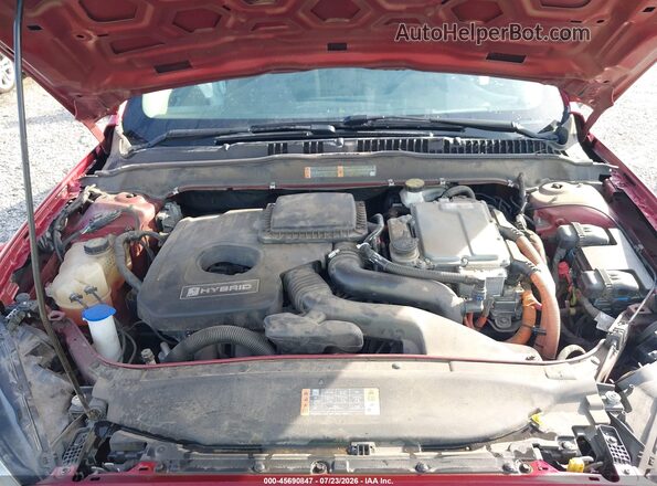 3FA6P0LU2KR204165 2019 FORD FUSION HYBRID Maroon Rear view