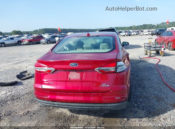3FA6P0LU2KR204165 2019 FORD FUSION HYBRID Maroon Front view