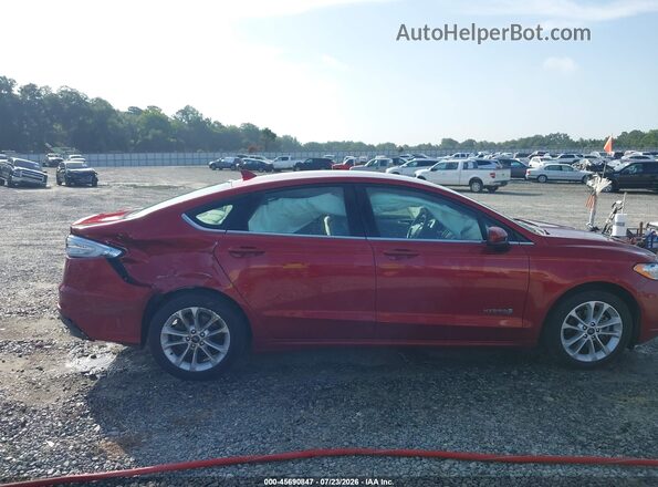 3FA6P0LU2KR204165 2019 FORD FUSION HYBRID Maroon Rear interior view
