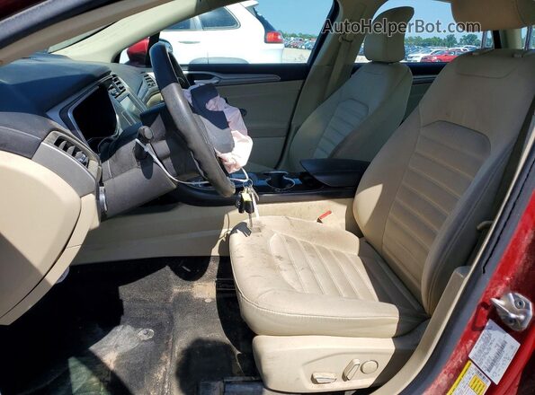 3FA6P0LU3GR327139 2016 FORD FUSION Темно-бордовый Вид салона спереди