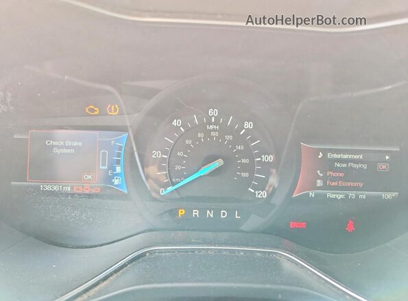 3FA6P0LU3JR174902 2018 FORD FUSION White Instrument cluster view