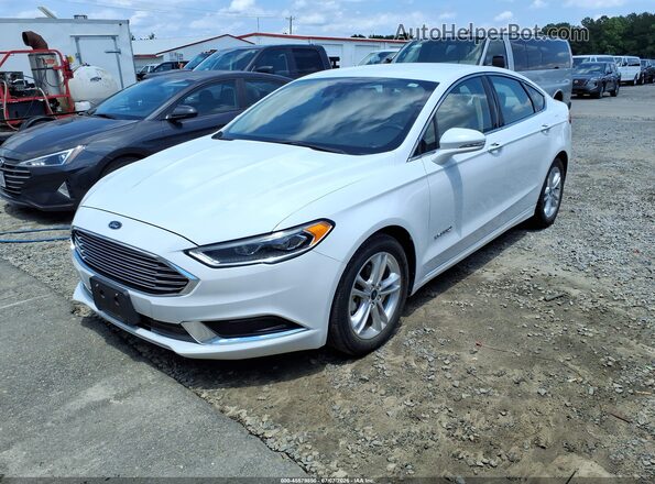3FA6P0LU3JR271288 2018 FORD FUSION HYBRID White Vista tres cuartos delantera izquierda