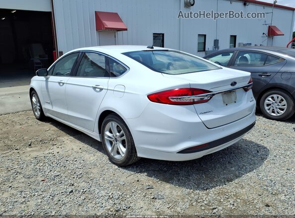 3FA6P0LU3JR271288 2018 FORD FUSION HYBRID White Trasero izquierdo