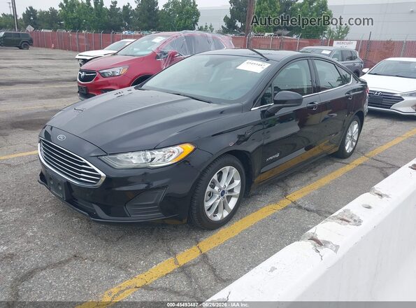 3FA6P0LU3KR211531 2019 FORD FUSION HYBRID Black წინა მარცხენა ხედი სამი მეოთხედიდან