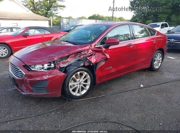 3FA6P0LU3KR264049 2019 FORD FUSION HYBRID Burgundy Przód lewy