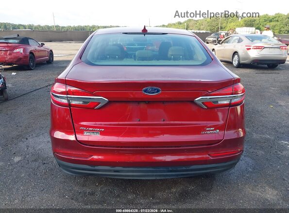 3FA6P0LU3KR264049 2019 FORD FUSION HYBRID Burgundy 