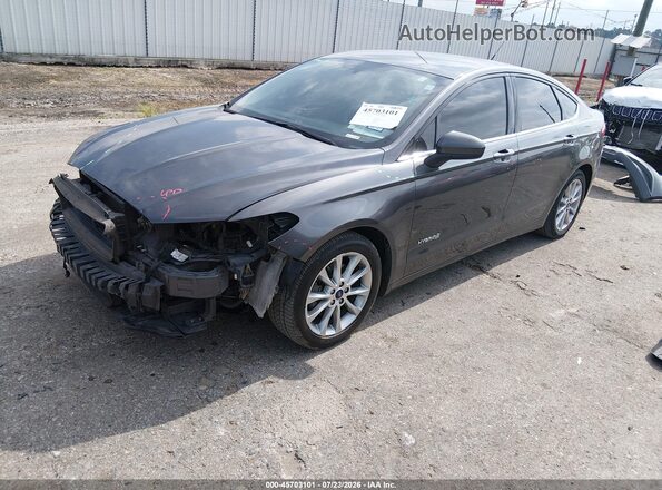 3FA6P0LU4HR368123 2017 FORD FUSION HYBRID Gray Vista tres cuartos delantera izquierda