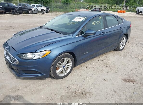 3FA6P0LU4JR138104 2018 FORD FUSION HYBRID Синий Передняя левая четверть
