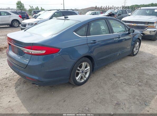 3FA6P0LU4JR138104 2018 FORD FUSION HYBRID Синий Задняя правая четверть