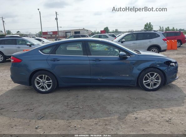 3FA6P0LU4JR138104 2018 FORD FUSION HYBRID Синий Вид задней части салона