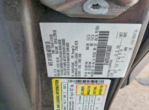 3FA6P0LU4JR186007 2018 FORD FUSION Gray Engine compartment view
